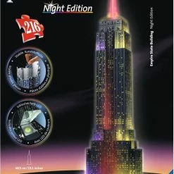 Ravensburger Empire State Building Night Edition - 3D Puzzel Gebouw Van 216 Stukjes 21 Ravensburger Empire State Building Night Edition - 3D Puzzel Gebouw Van 216 Stukjes -Exporteren puzzels winkel 548x840