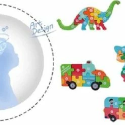 Merkloos Kinderpuzzel - Hout - 10 Stukjes - Dinosaurus - Schoencadeautje Sinterklaas -Exporteren puzzels winkel 550x270 1
