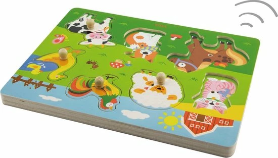 Vigatoys Viga Toys Houten Geluidspuzzel - Boerderijdieren 9 Vigatoys Viga Toys Houten Geluidspuzzel - Boerderijdieren - Afbeelding 7