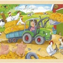 Goki Legpuzzel Kleine Tractor 30 X 20 X 1 Cm Hout 24-delig