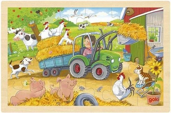 Goki Legpuzzel Kleine Tractor 30 X 20 X 1 Cm Hout 24-delig 3 Goki Legpuzzel Kleine Tractor 30 X 20 X 1 Cm Hout 24-delig
