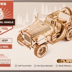 Robotime Modelbouwpakket Army Jeep 18,9 Cm Hout 369-delig -Exporteren puzzels winkel 550x368 1