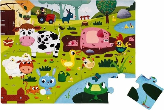 Janod Voelpuzzel - Boerderijdieren 5 Janod Voelpuzzel - Boerderijdieren - Afbeelding 3