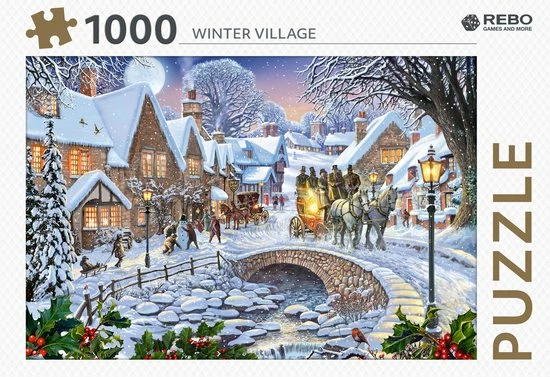 Onbekend Rebo Legpuzzel - 1000 St - Winter Village - Premium Quality 4 Onbekend Rebo Legpuzzel - 1000 St - Winter Village - Premium Quality - Afbeelding 2