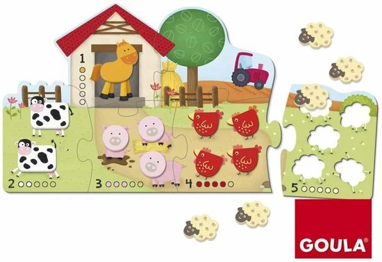Goula Vormenpuzzel Boerderij Hout - Leren Tellen - 21 Stukjes 13 Goula Vormenpuzzel Boerderij Hout - Leren Tellen - 21 Stukjes - Afbeelding 11