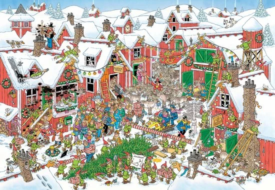 Jan Van Haasteren Het Dorp Van De Kerstman 5000 Stukjes - Legpuzzel 4 Jan Van Haasteren Het Dorp Van De Kerstman 5000 Stukjes - Legpuzzel - Afbeelding 2