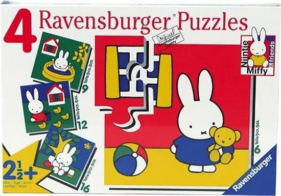 Ravensburger Nijntje. Vier Puzzels -6+9+12+16 Stukjes - Kinderpuzzel 11 Ravensburger Nijntje. Vier Puzzels -6+9+12+16 Stukjes - Kinderpuzzel - Afbeelding 9