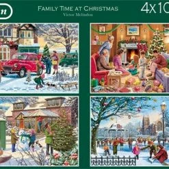 Jumbo Falcon Puzzel Family Time At Christmas - Legpuzzel - 4 X 1000 Stukjes -Exporteren puzzels winkel 550x387 22