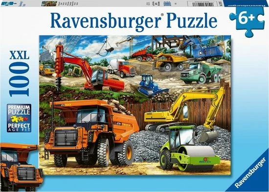 Ravensburger Puzzel Bouwvoertuigen - Legpuzzel - 100 Stukjes 3 Ravensburger Puzzel Bouwvoertuigen - Legpuzzel - 100 Stukjes