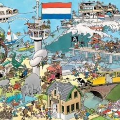 Jan Van Haasteren Verkeerschaos & Ter Land Ter Zee En In De Lucht - Legpuzzel 2x1000 Stukjes -Exporteren puzzels winkel 550x392 11