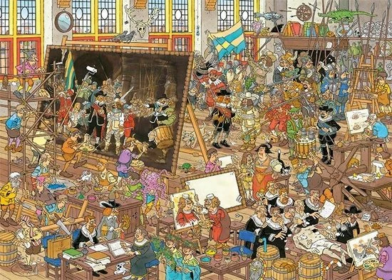 Jan Van Haasteren A Trip To The Museum Puzzel - 2 X 1000 Stukjes (without Gift) 11 Jan Van Haasteren A Trip To The Museum Puzzel - 2 X 1000 Stukjes (without Gift) - Afbeelding 9