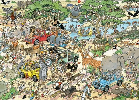 Jan Van Haasteren Safari & Storm 2-in-1 Puzzel - 2 X 1000 Stukjes 5 Jan Van Haasteren Safari & Storm 2-in-1 Puzzel - 2 X 1000 Stukjes - Afbeelding 3