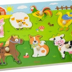 Vigatoys Viga Toys Houten Geluidspuzzel - Boerderijdieren