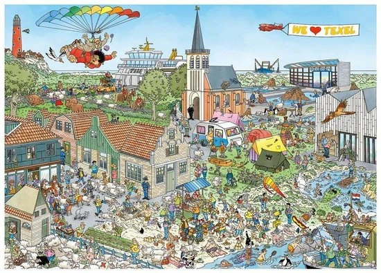 Jan Van Haasteren Rondje Texel Puzzel - 1000 Stukjes 11 Jan Van Haasteren Rondje Texel Puzzel - 1000 Stukjes - Afbeelding 9