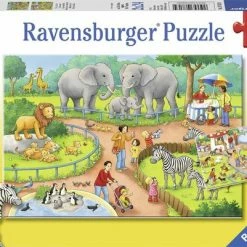 Ravensburger Puzzel Een Dag In De Dierentuin - 2x24 Stukjes - Kinderpuzzel