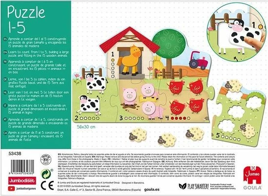 Goula Vormenpuzzel Boerderij Hout - Leren Tellen - 21 Stukjes 8 Goula Vormenpuzzel Boerderij Hout - Leren Tellen - 21 Stukjes - Afbeelding 6