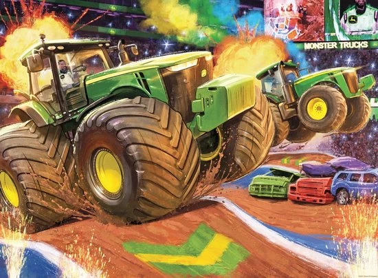 Ravensburger Kinderpuzzel 100 XXL John Deere Big Wheels 4 Ravensburger Kinderpuzzel 100 XXL John Deere Big Wheels - Afbeelding 2