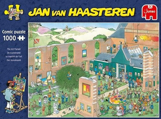 Jan Van Haasteren De Kunstmarkt Puzzel - 1000 Stukjes 9 Jan Van Haasteren De Kunstmarkt Puzzel - 1000 Stukjes - Afbeelding 7