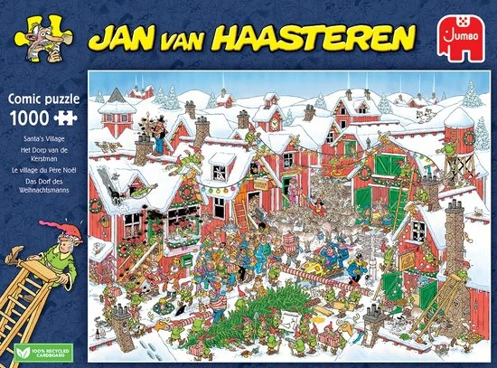 Jan Van Haasteren Het Dorp Van De Kerstman 1000 Stukjes - Legpuzzel 6 Jan Van Haasteren Het Dorp Van De Kerstman 1000 Stukjes - Legpuzzel - Afbeelding 4