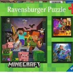 Ravensburger Puzzel Minecraft Biomes - Legpuzzel - 3x49 Stukjes -Exporteren puzzels winkel 550x407 55