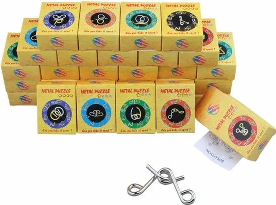 Enjoy Puzzles IQ Puzzels 3D - Metaal - 32 Stuks - Breinbrekers - Traktatie 9 Enjoy Puzzles IQ Puzzels 3D - Metaal - 32 Stuks - Breinbrekers - Traktatie - Afbeelding 7