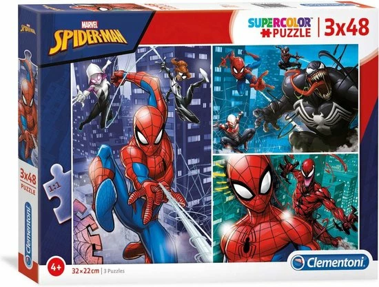 Spider-Man Puzzel Puzzle - 3 Puzzles In 1 - 3 X 48 - Vanaf 4 Jaar - Clementoni - Spiderman 5 Spider-Man Puzzel Puzzle - 3 Puzzles In 1 - 3 X 48 - Vanaf 4 Jaar - Clementoni - Spiderman - Afbeelding 3