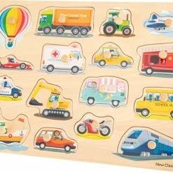 New Classic Toys Houten Legpuzzel Voertuigen - 16 Puzzelstukjes - FSC 100%-gecertificeerd Hout -Exporteren puzzels winkel 550x418 2
