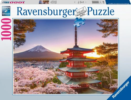 Ravensburger Puzzel Kersenbloesem Bij De Fuji Berg - Legpuzzel - 1000 Stukjes 3 Ravensburger Puzzel Kersenbloesem Bij De Fuji Berg - Legpuzzel - 1000 Stukjes