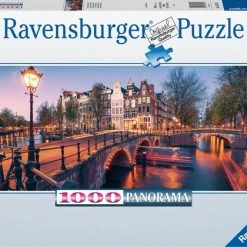 Ravensburger Panorama Puzzel Avond In Amsterdam - Legpuzzel - 1000 Stukjes