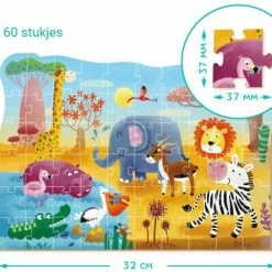 DODO Toys - Puzzel Dieren 4+ -60 Stukjes - 23x32 Cm - Dieren Speelgoed Voor Kinderen - Kinderpuzzel 4 Jaar -Exporteren puzzels winkel 550x456 9