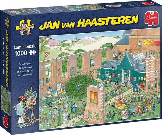 Jan Van Haasteren De Kunstmarkt Puzzel - 1000 Stukjes 11 Jan Van Haasteren De Kunstmarkt Puzzel - 1000 Stukjes - Afbeelding 9