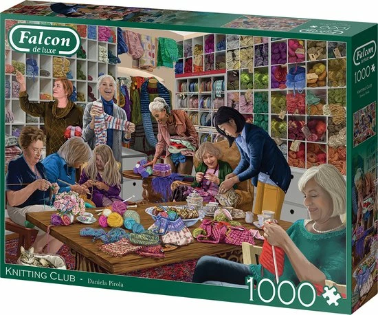 Falcon Puzzel Knitting Club - Legpuzzel - 1000 Stukjes 6 Falcon Puzzel Knitting Club - Legpuzzel - 1000 Stukjes - Afbeelding 4