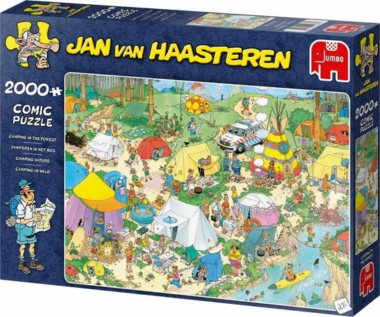 Jan Van Haasteren Kamperen In Het Bos Puzzel - 2000 Stukjes 5 Jan Van Haasteren Kamperen In Het Bos Puzzel - 2000 Stukjes - Afbeelding 3