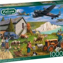 Falcon De Luxe Flight Over Dover 1000 Stukjes - Legpuzzel Voor Volwassenen
