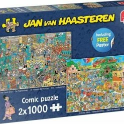 Jan Van Haasteren De Muziekwinkel & Vakantiekriebels Puzzel - 2 X 1000 Stukjes