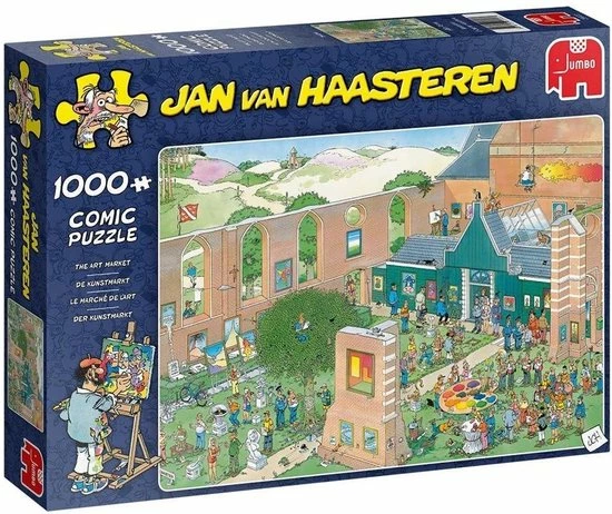Jan Van Haasteren De Kunstmarkt Puzzel - 1000 Stukjes 3 Jan Van Haasteren De Kunstmarkt Puzzel - 1000 Stukjes