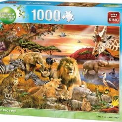 King Puzzel 1000 Stukjes (68 X 49 Cm) - The Big Five - Legpuzzel Dieren