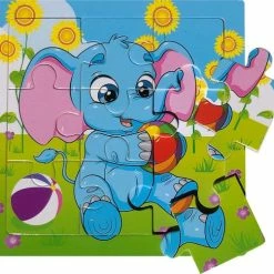 Aslan? 4 Houten Puzzels Van 9 Stukjes - Dieren: Panda, Kikker, Olifant En Giraffe - Voor Kinderen Van 1-4 Jaar -Exporteren puzzels winkel 550x502 2