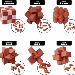 Merkloos Set Van 6 Houten IQ Puzzels - Breinbrekers - 3D Puzzel 15 Merkloos Set Van 6 Houten IQ Puzzels - Breinbrekers - 3D Puzzel -Exporteren puzzels winkel 550x511 2