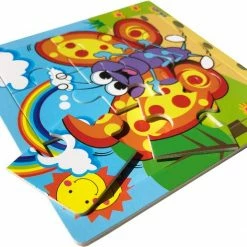 Aslan? 4 Houten Puzzels Van 9 Stukjes - Dieren: Tijger, Vlinder, Dolfijnen En Beer - Voor Kinderen Van 1-4 Jaar -Exporteren puzzels winkel 550x515 2