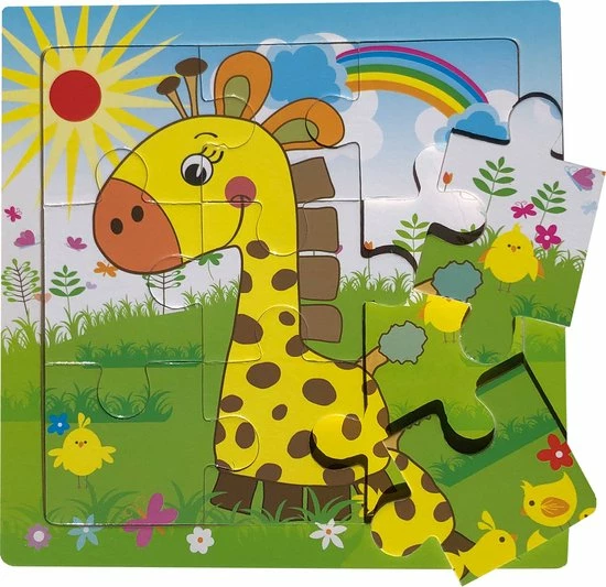 Aslan? 2 Houten Puzzels Van 9 Stukjes - Dieren: Olifant En Giraffe - Voor Kinderen Van 1-4 Jaar 5 Aslan? 2 Houten Puzzels Van 9 Stukjes - Dieren: Olifant En Giraffe - Voor Kinderen Van 1-4 Jaar - Afbeelding 3