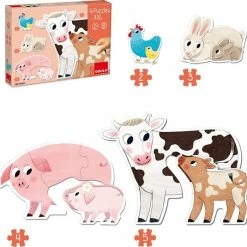 Goula 4 XXL Vormpuzzels Dieren Mama's En Baby's - 2+3+4+5 Stukjes -Exporteren puzzels winkel 550x535