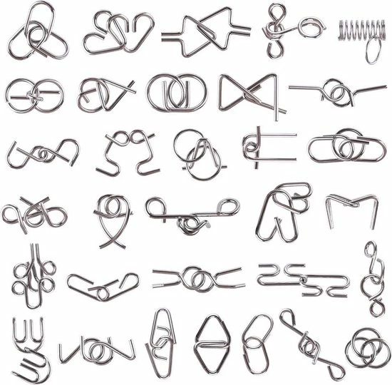 Enjoy Puzzles IQ Puzzels 3D - Metaal - 32 Stuks - Breinbrekers - Traktatie 5 Enjoy Puzzles IQ Puzzels 3D - Metaal - 32 Stuks - Breinbrekers - Traktatie - Afbeelding 3