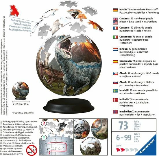 Ravensburger Jurrassic World - 3D Puzzel - 72 Stukjes 5 Ravensburger Jurrassic World - 3D Puzzel - 72 Stukjes - Afbeelding 3