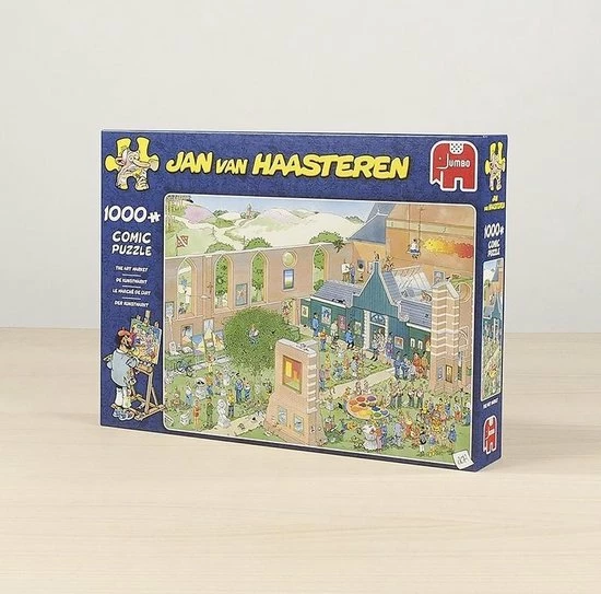 Jan Van Haasteren De Kunstmarkt Puzzel - 1000 Stukjes 7 Jan Van Haasteren De Kunstmarkt Puzzel - 1000 Stukjes - Afbeelding 5