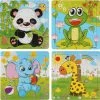 Aslan? 4 Houten Puzzels Van 9 Stukjes - Dieren: Panda, Kikker, Olifant En Giraffe - Voor Kinderen Van 1-4 Jaar -Exporteren puzzels winkel 550x543 2