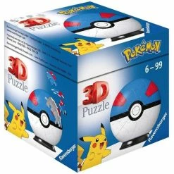 Ravensburger 3D Puzzel Pok Mon Pok Ball Blauw/Wit - 54 Stukjes -Exporteren puzzels winkel 550x550 211