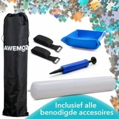 AWEMOZ Puzzelmat - Puzzelbord Ruimte Voor 500, 1000 & 1500 Stukjes - Puzzelen - Puzzel Voor Kinderen En Volwassenen - Oprolbare Legpuzzel Mat - Zwarte Portapuzzle - Opbergsysteem - Cadeau Voor Man & Vrouw -Exporteren puzzels winkel 550x550 264