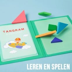 Seizoenstunter Tangram Puzzel Magnetisch Voor Peuters En Kleuters - Educatief - Puzzelboek - Magneetboek - Houten Vormenpuzzel - 96 Puzzels - Groen -Exporteren puzzels winkel 550x550 384