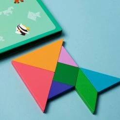 Seizoenstunter Tangram Puzzel Magnetisch Voor Peuters En Kleuters - Educatief - Puzzelboek - Magneetboek - Houten Vormenpuzzel - 96 Puzzels - Groen -Exporteren puzzels winkel 550x550 389